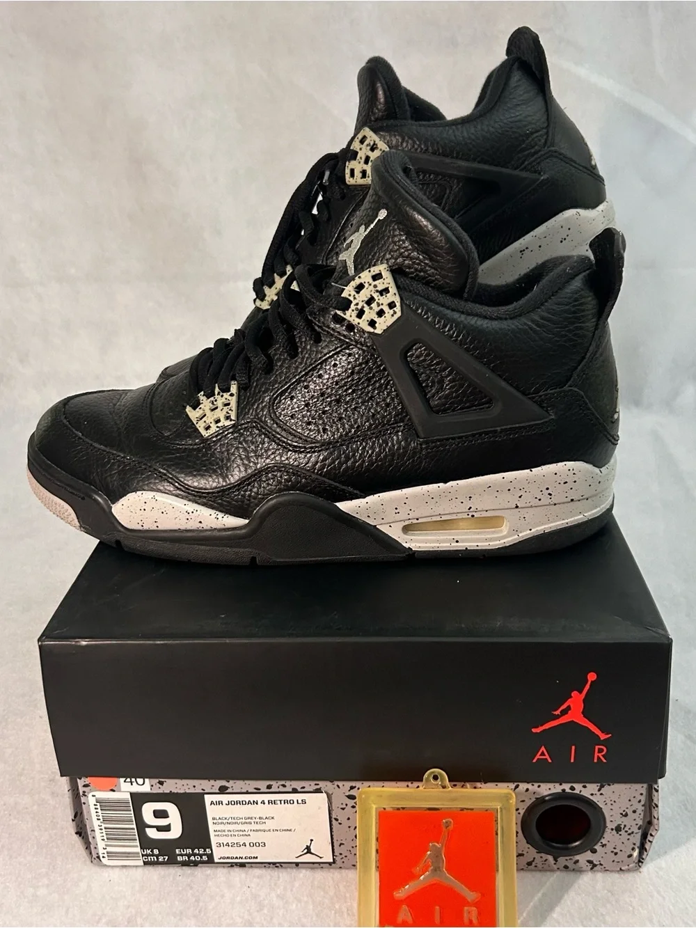 Air Jordan 4 Retro LS Oreo 2015 Men's Size 9 314254-003 OG Box